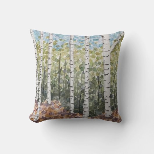 樺の木木枕 クッション (正面)