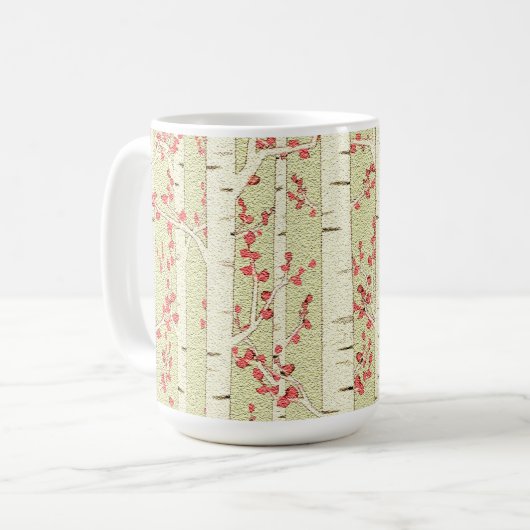 樺の木木 コーヒーマグカップ (正面左)