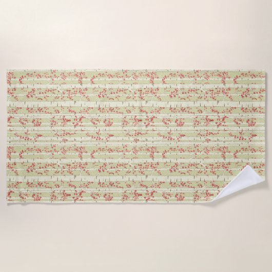 樺の木木 ビーチタオル (正面)