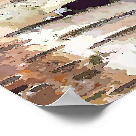 樺の木木 ポスター (角)