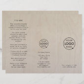 樺の木板 |ロゴ木目3折パンフレット (正面/裏面)