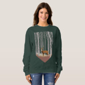 樺の木林の鹿 スウェットシャツ (正面フル)