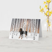 樺の木林の黒と丹 カード (黄色い花)