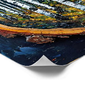 樺の木林自然景観 ポスター (角)