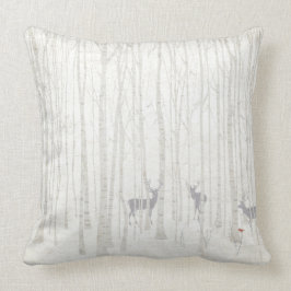 樺の木森の装飾用クッションのシカ クッション