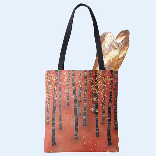 樺の木森林景観 トートバッグ