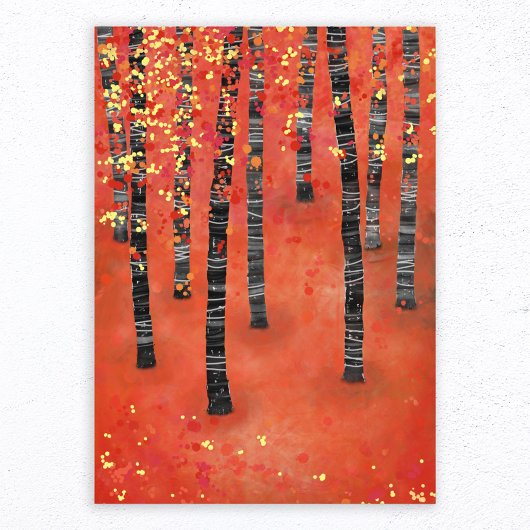 樺の木森林景観 フォトプリント           