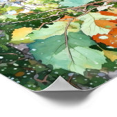 樺の木森林水絵を描色のポスター ポスター (角)