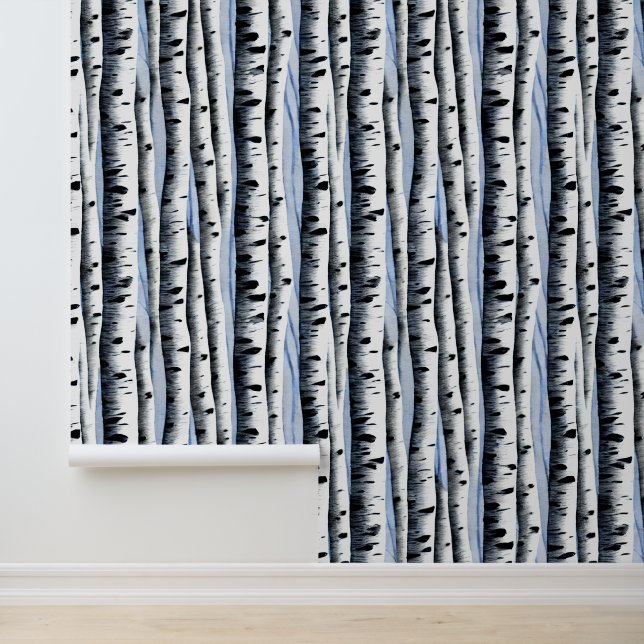 樺の木樹木水彩模様の森の林 壁紙 (アプリケーション)