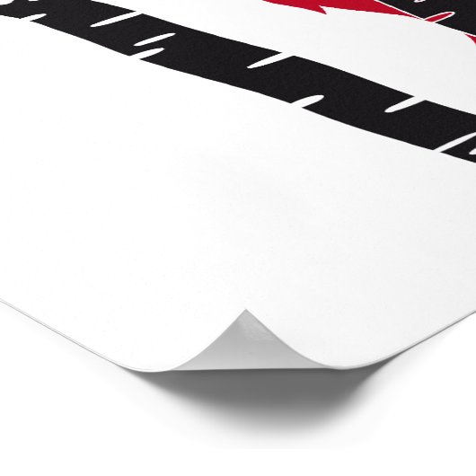 樺の木樹林の赤 ポスター (角)