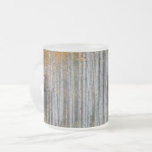 樺の木樹林 フロストグラスマグカップ (正面左)