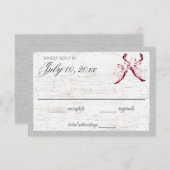 樺の木樹皮と鹿の応答カード 出欠カード (正面/裏面)