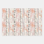 樺の木樹皮の水色 ラッピングペーパーシート (正面3)