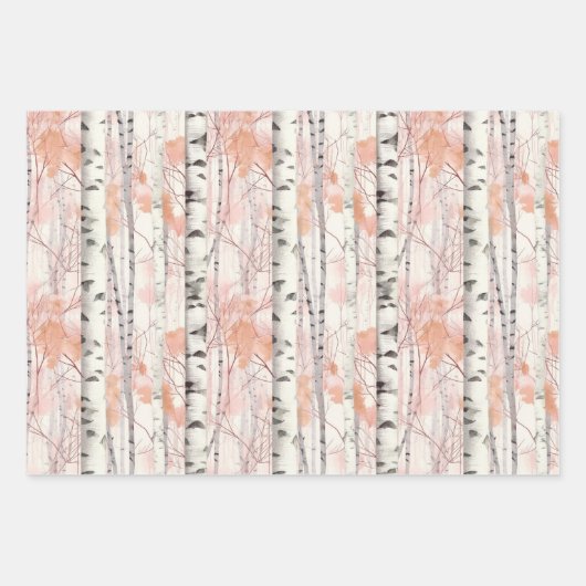 樺の木樹皮の水色 ラッピングペーパーシート (正面3)