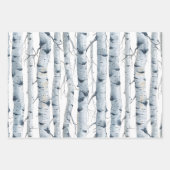 樺の木樹皮の水色 ラッピングペーパーシート (正面2)