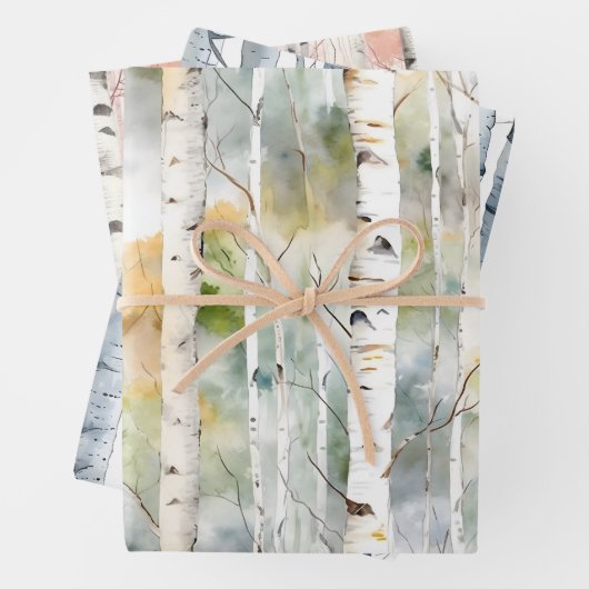 樺の木樹皮の水色 ラッピングペーパーシート (インサイチュ)