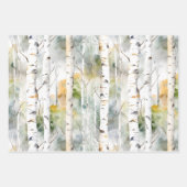 樺の木樹皮の水色 ラッピングペーパーシート (正面)