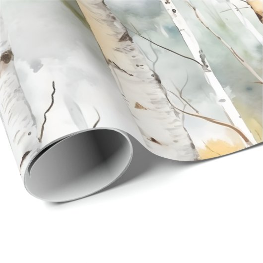 樺の木樹皮の緑色の水色 ラッピングペーパー (ロールコーナー)