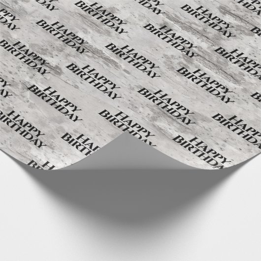 樺の木樹皮の質感誕生日 ラッピングペーパー (角)