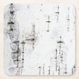 樺の木樹皮コースター スクエアペーパーコースター