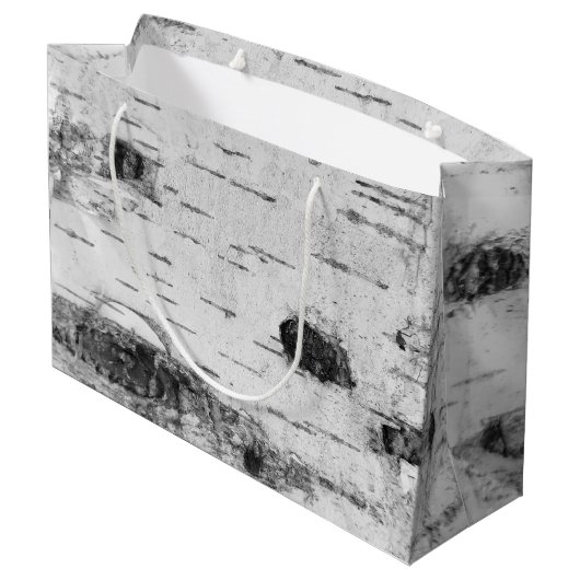 樺の木樹皮パターン大型抱き枕 ラージペーパーバッグ (裏面アングル)