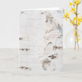 樺の木樹皮パターン カード (黄色い花)