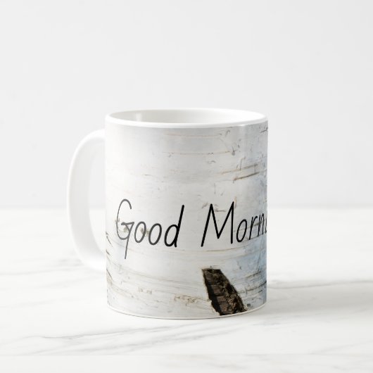 樺の木樹皮パターン コーヒーマグカップ (正面左)