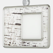 樺の木樹皮パターン シルバープレートフレームオーナメント (左)