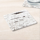 樺の木樹皮パターン スクエアペーパーコースター (アングル)