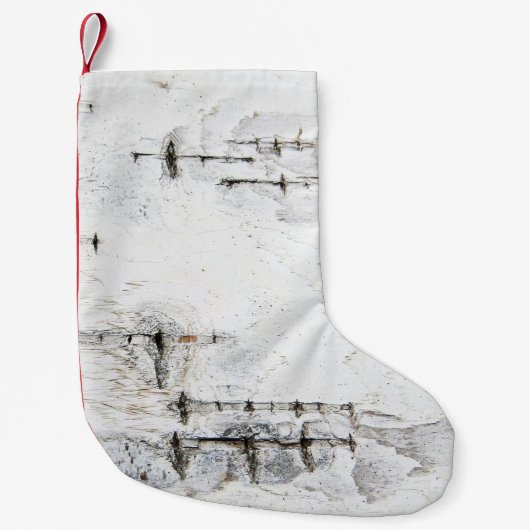 樺の木樹皮パターン スモールクリスマスストッキング (正面)