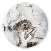 樺の木樹皮パターン セラミックノブ (正面)