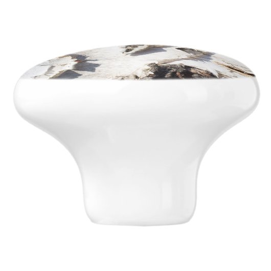 樺の木樹皮パターン セラミックノブ (側面)