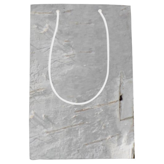 樺の木樹皮パターン ミディアムペーパーバッグ (正面)