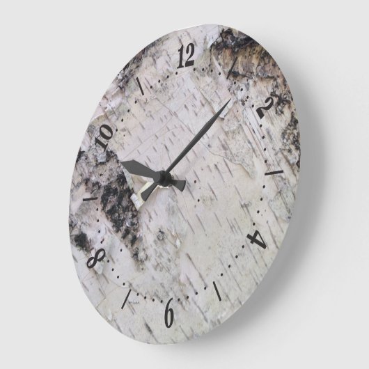 樺の木樹皮パターン ラージ壁時計 (傾斜)