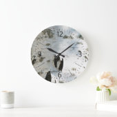 樺の木樹皮パターン ラージ壁時計 (ホーム)