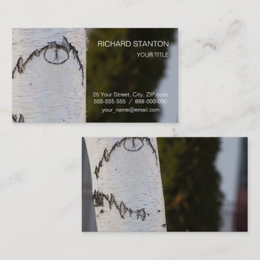 樺の木樹皮パターン 名刺 (正面/裏面)