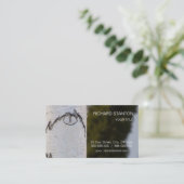 樺の木樹皮パターン 名刺 (スタンド正面)