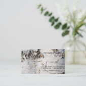 樺の木樹皮パターン 名刺 (スタンド正面)