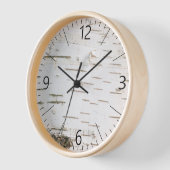 樺の木樹皮パターン 壁時計 (傾斜)