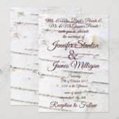 樺の木樹皮パターン 招待状 (正面/裏面)