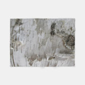 樺の木樹皮剥古写真 フリースブランケット (正面(横))