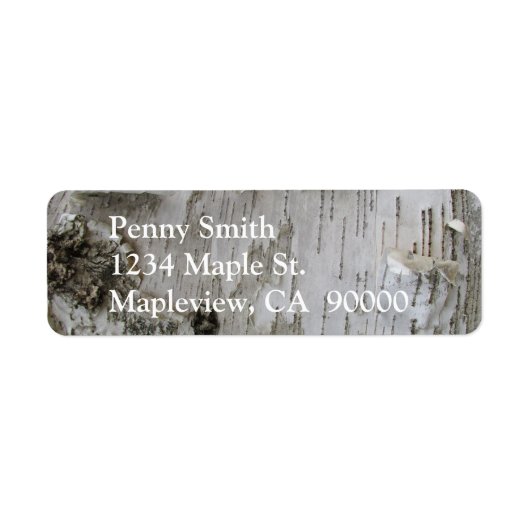 樺の木樹皮剥古写真 ラベル (正面)