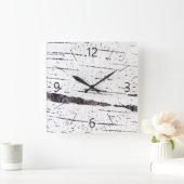 樺の木樹皮模様 スクエア壁時計 (ホーム)