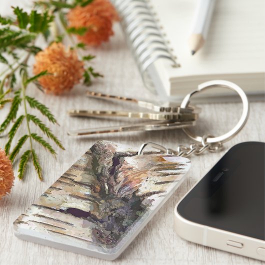 樺の木樹皮 キーホルダー (正面右)