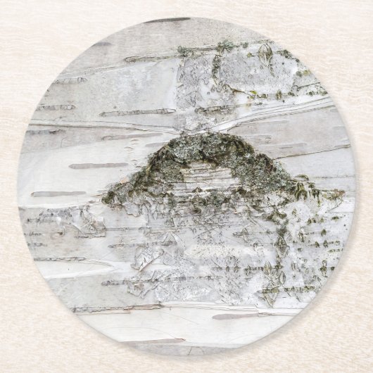 樺の木樹皮 ラウンドペーパーコースター (正面)