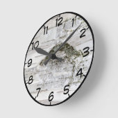 樺の木樹皮 ラウンド壁時計 (傾斜)