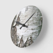 樺の木樹皮 ラウンド壁時計 (傾斜)