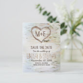 樺の木樹皮rustic日付はがきを保存 案内ポストカード (スタンド正面)