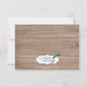 樺の木素朴の木と鹿の結婚式の日付を保存 セーブザデート (裏面)