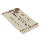 樺の木素朴の木と鹿の結婚式の日付を保存 マグネット (右側)